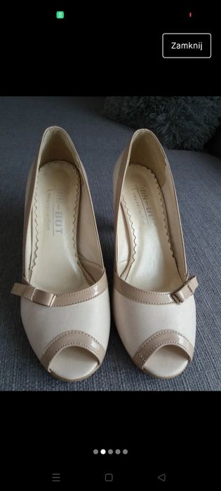 Piękne buty czółenka skórzane