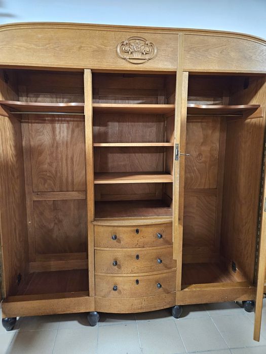 Stara Szafa Wiejska lata 30ste Lustro Frezowane