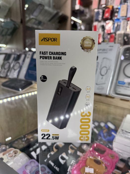 Power Bank Aspor A337 30000mAh 22,5w (повербанк)