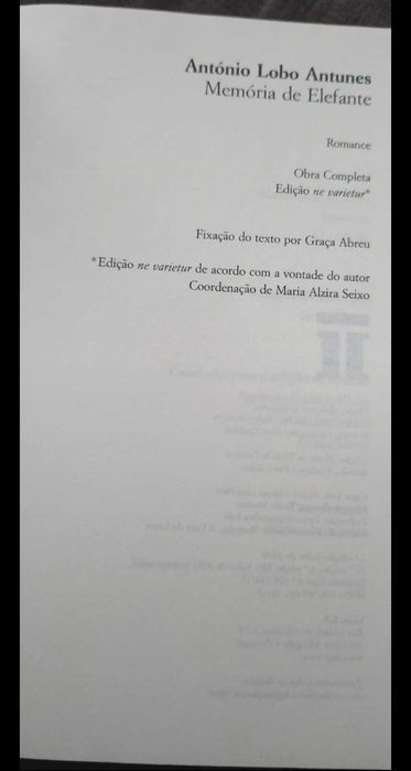 Antonio Lobo Antunes - Memória Elefante ( portes incluidos)