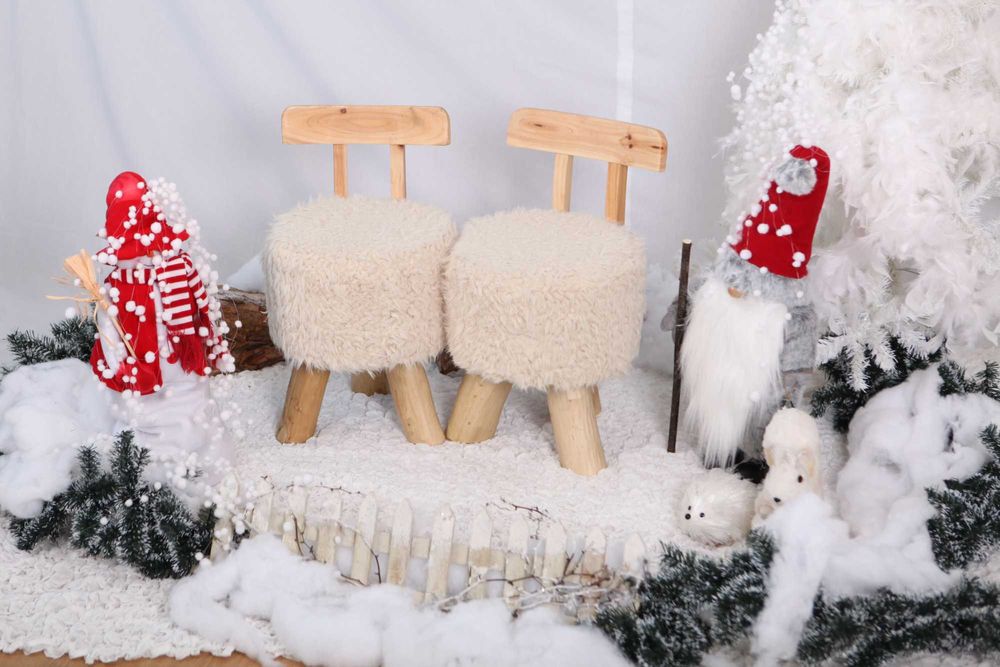 Banco madeira, c/ pêlo, p/ criança. Excelente p/ Fotografias