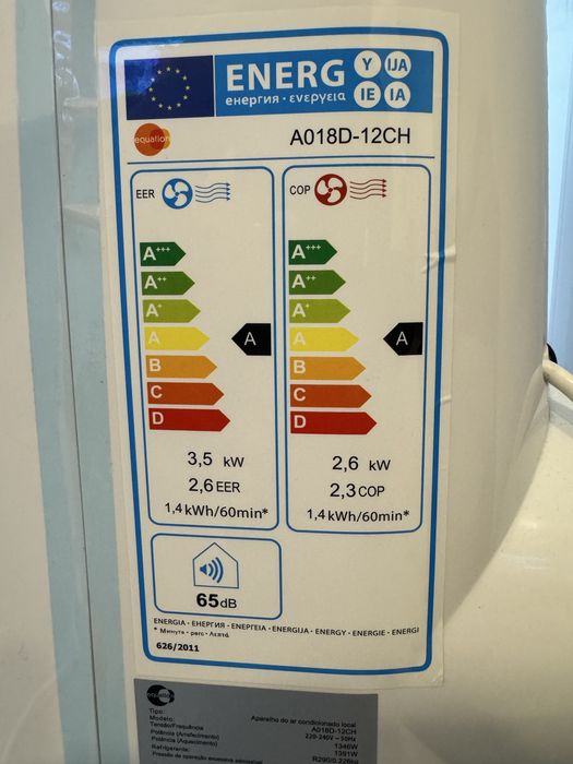 Ar condicionado  portatil 12.000 btu quente e frio equation A018D-12ch