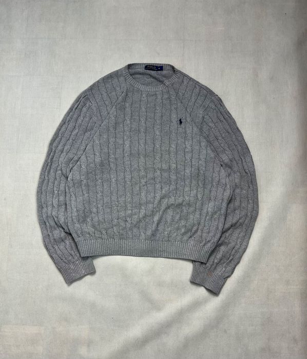 Sweter Warkocz Polo Ralph Lauren grey XL