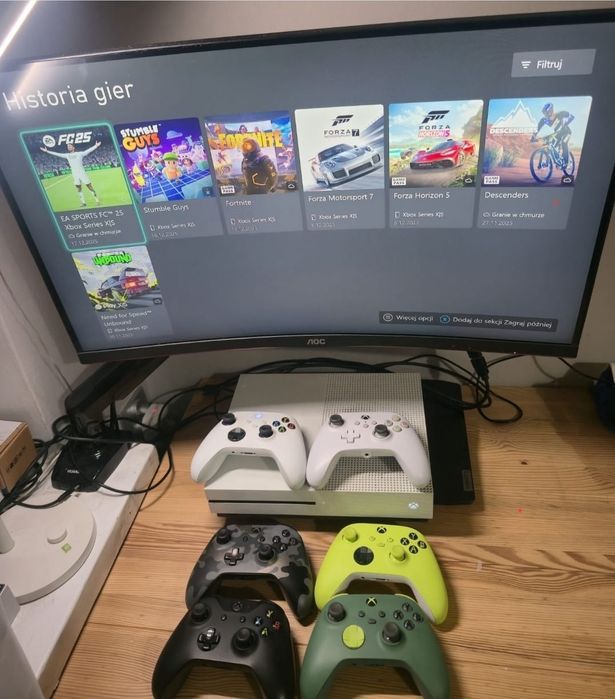 Xbox One S 500 GB – Stan Bardzo Dobry | Pad + Okablowanie