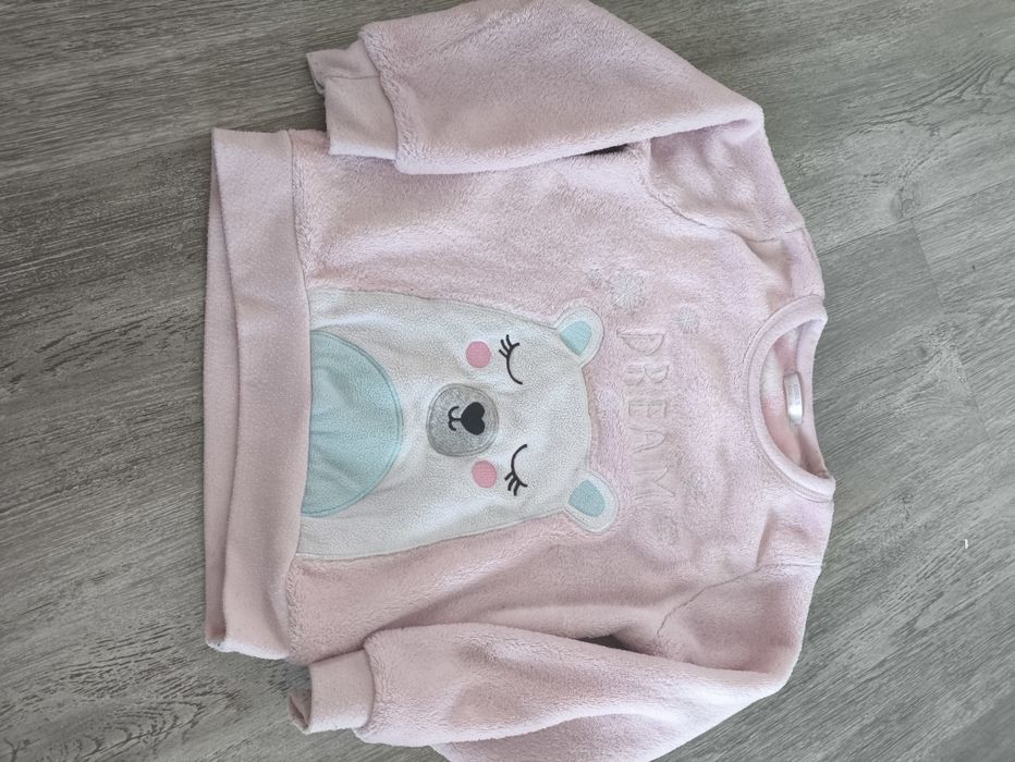 Polarowy sweter z misiem r 110/116 polar