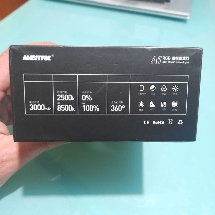 RGB mini creative light (AMBITFUL A1) - como novo
