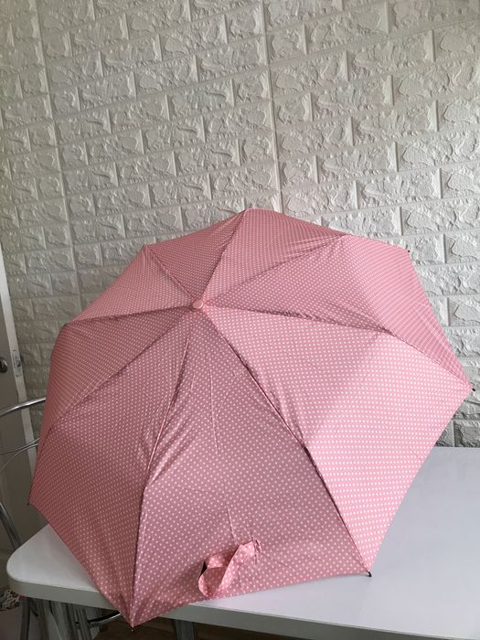 Жіночий зонт автомат 3 складання | Вітрозахисний купол pongee
