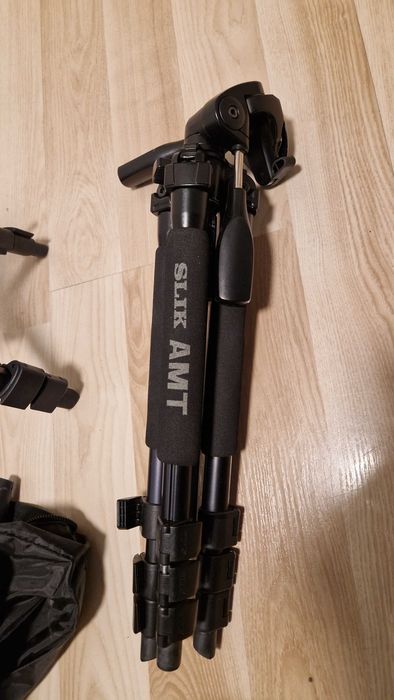 Statyw fotograficzny Slik Pro 340DX + Głowica 3D Slik SH-705E – Stan BDB!
