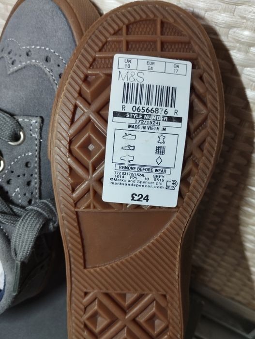 Кеды слипоны M&S для мальчика 28 размер 17 см