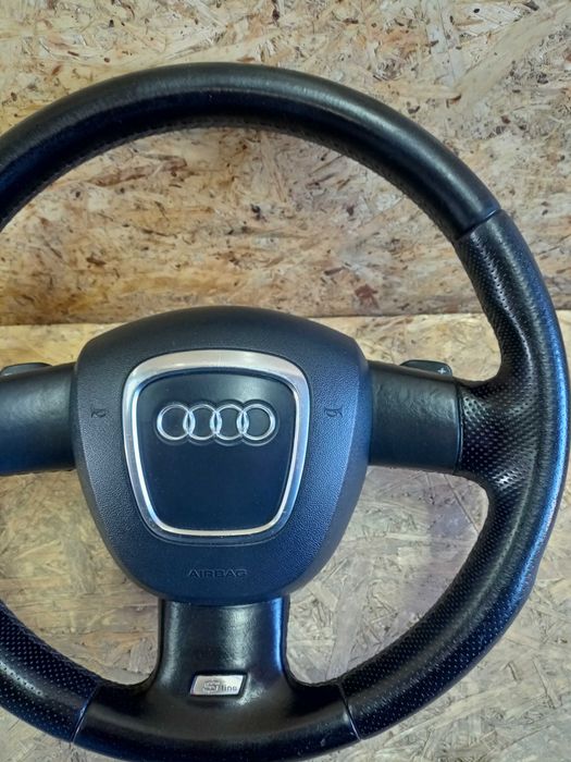 Audi A3 8P A4 B7 A6 C6 kierownica skóra s-line łopatki air bag