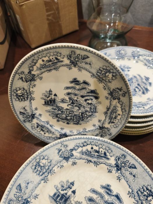 Vintage, conjunto de 22 pratos e saladeira estilo inglês,