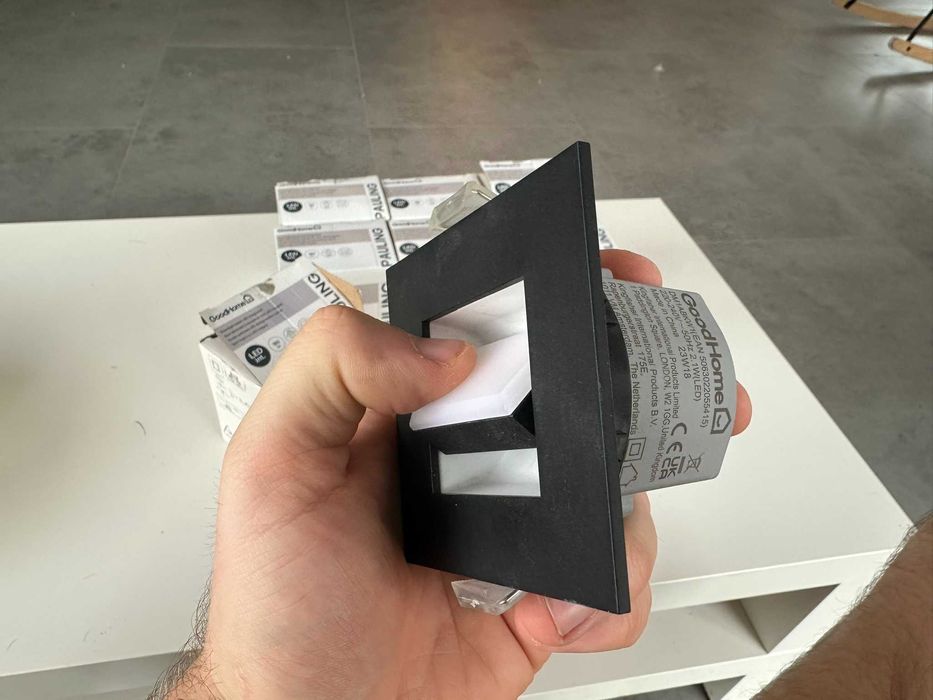 7 x Oprawa LED schodowe sufitowe czarne Oczko światło GoodHome Pauling