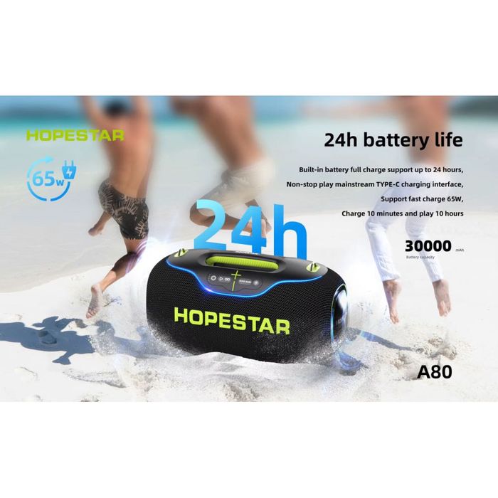 Колонка Hopestar A80 350W 30000mAh потужна Bluetooth RGB