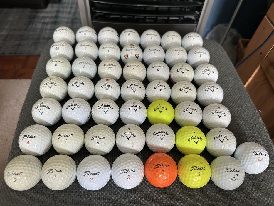 Lote 50 Bolas de Golfe Premium - Callaway, TaylorMade e Titleist