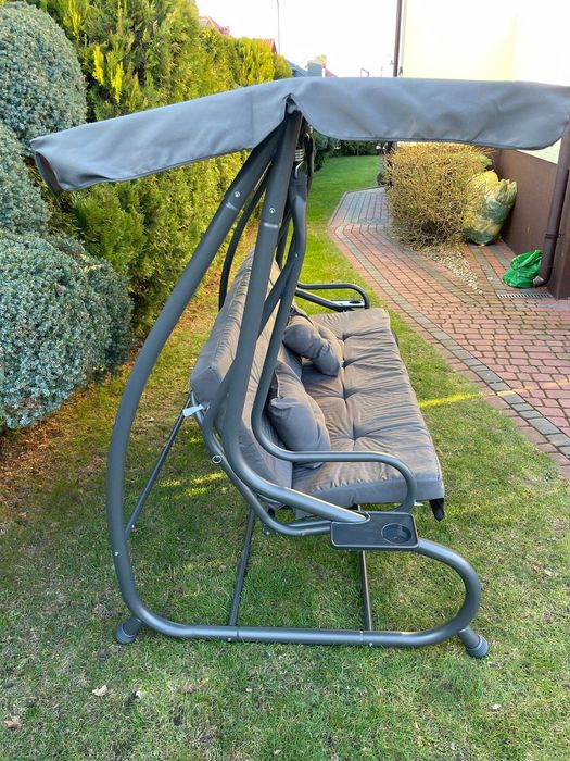 NOWA Huśtawka ogrodowa Daszek Regulowana do 300kg leżak 2w1 dla 4 osób