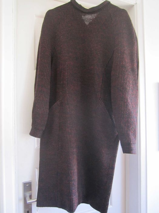 Vestido Interveste a direito Bordeaux e preto brilhante T46