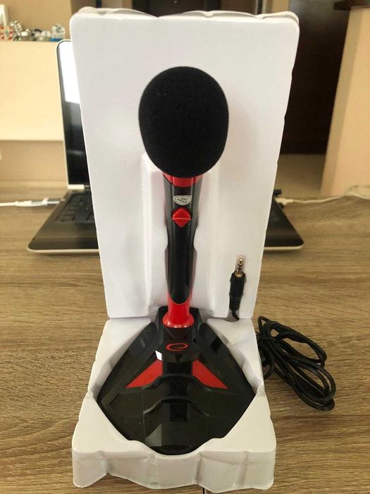 Mikrofon Gamingowy Stojący Biurkowy Streaming YT Teams do Grania