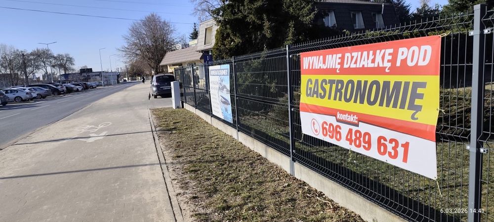 Działka pod wynajem . Gastronomia foodtruck  mobilne biuro