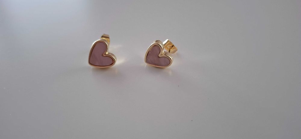 Kolczyki różowe serduszka