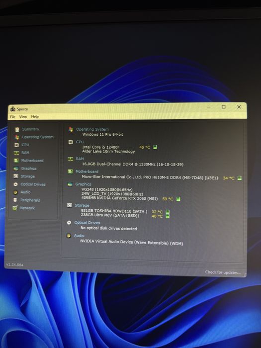PC torre gaming com RTX 3060 16RAM I5-12400F