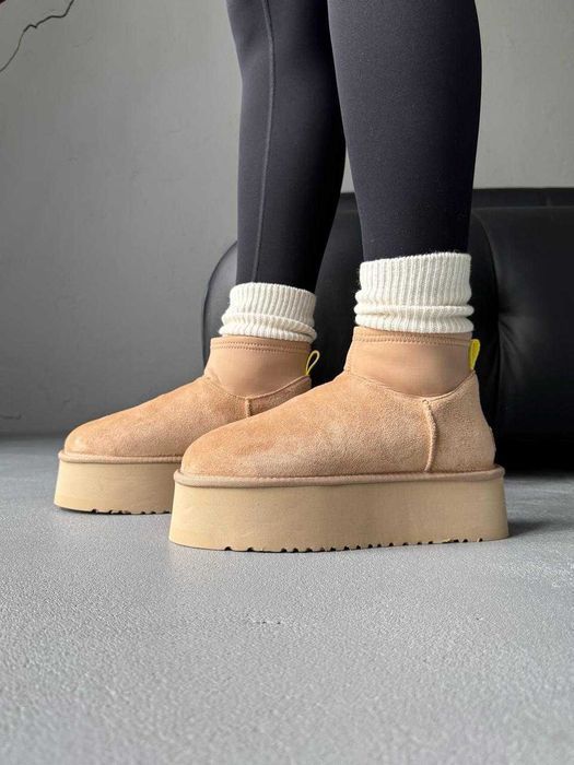 Уггі UGG Dipper Mini Sand premium натуральні замша і хутро
