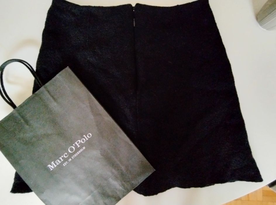 Wełniana granatowa spódnica Marco Polo.Rozm.S.Mini.