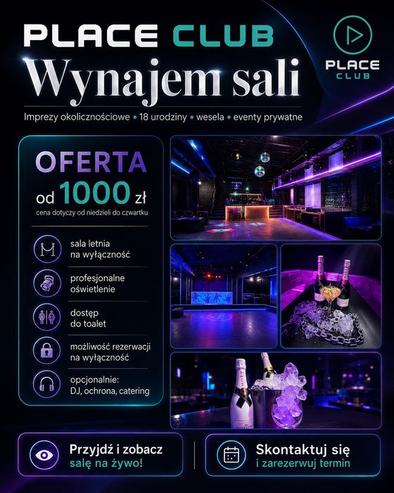 Sala na wynajem urodziny  18 firmówkę wesele