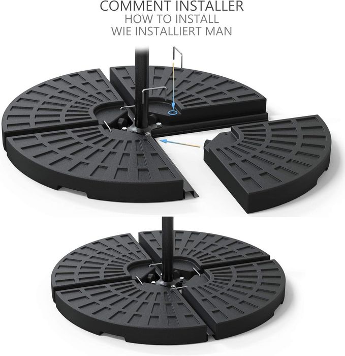 4-częściowy stojak na parasol przeciwsłoneczny 52L VOUNOT