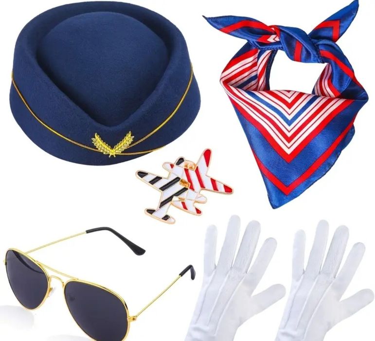 Nowy!! Kostium stewardessa pilotka przebranie strój na bal