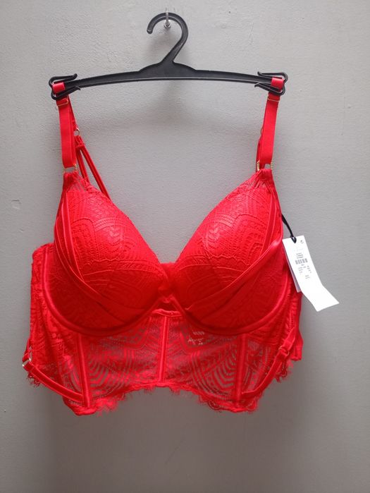 Czerwony gorsetowy biustonosz Primark roz  85C Nowy