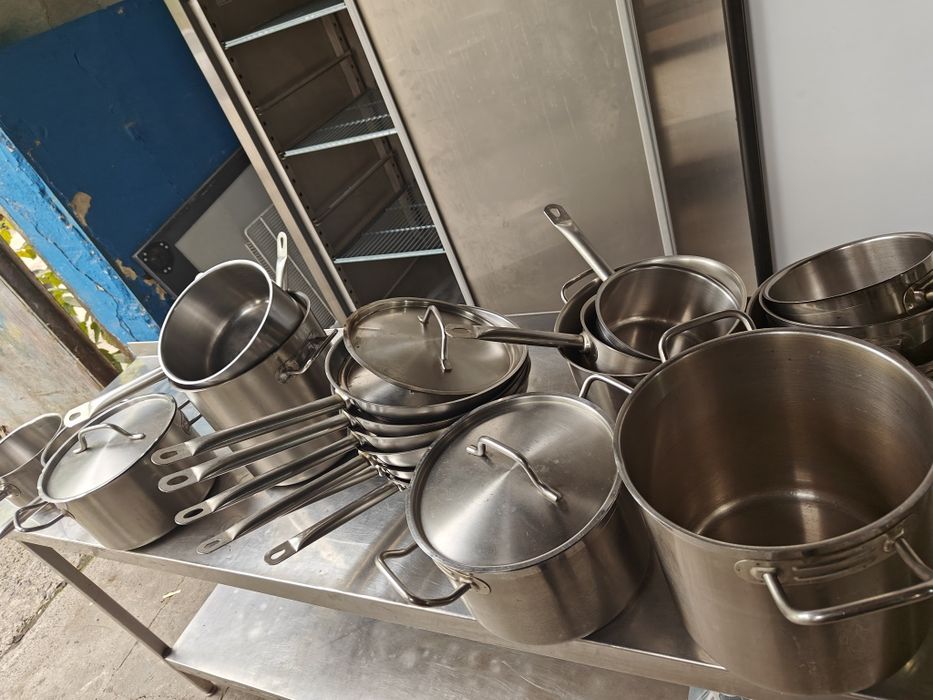 Розпродаж посуду із нержавіючої сталі для професійної кухні каструлі сотейники сковороди гастроємкості