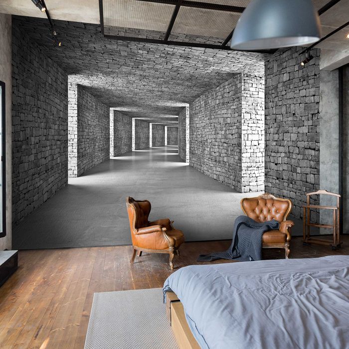 Fototapeta Tunel Kamień Głębia Na Ścianę 3D Twój Rozmiar + KLEJ