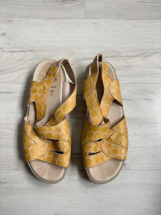 Bar Germany sandały 39 skóra naturalna ala kroko musztardowe miękka wk