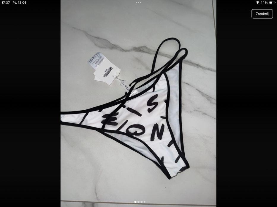 Bikini Moschino biało-czarne, nowe 38