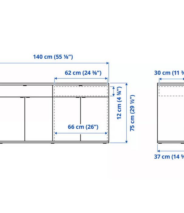 Móvel Ikea com tampo em vidro