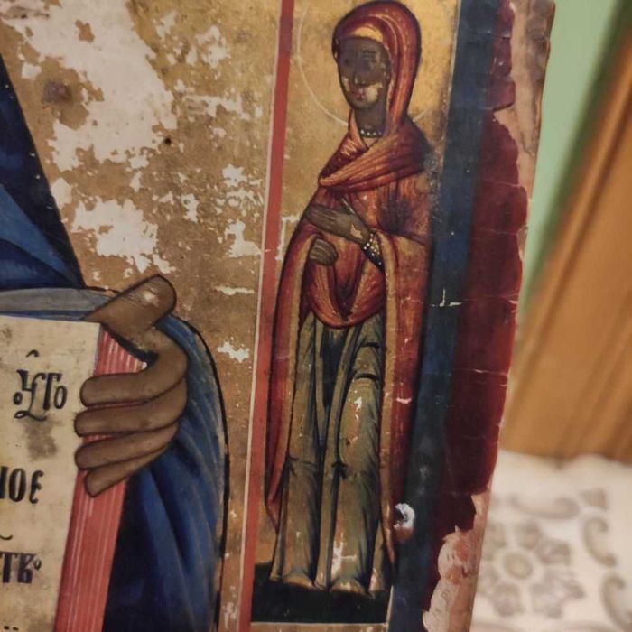 Икона 19 века Господь вседержитель с предстоящими