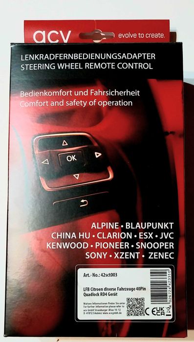 Adaptador comando do volante "canbus" Citroen e outros.
