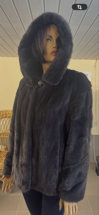 Рр 46.  Норковая шуба ‘ графит’ NAFA
