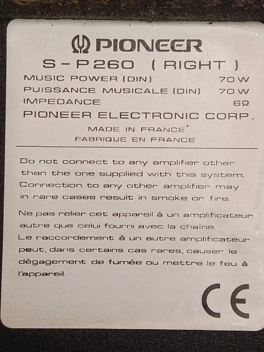 Colunas Pioneer 2x70w S-P260