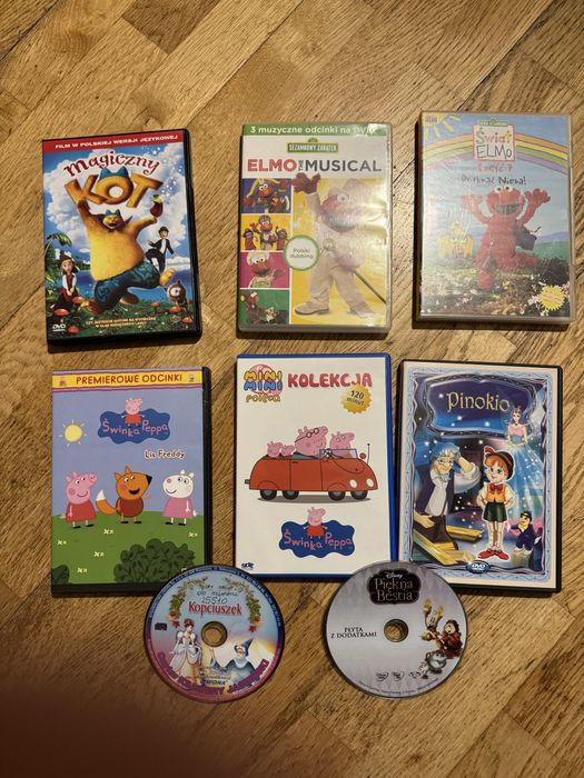 Płyty DVD - bajki, Peppa, Emlo, Pinokio i inne.