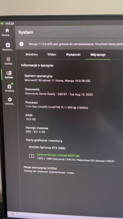 Komputer gamingowy z intel core i5 11400 oraz karta graficzną RTX 2060