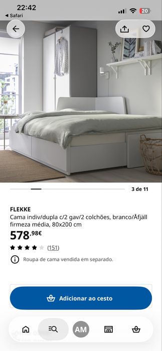Cama flekke com dois colchoes firmes sem uso