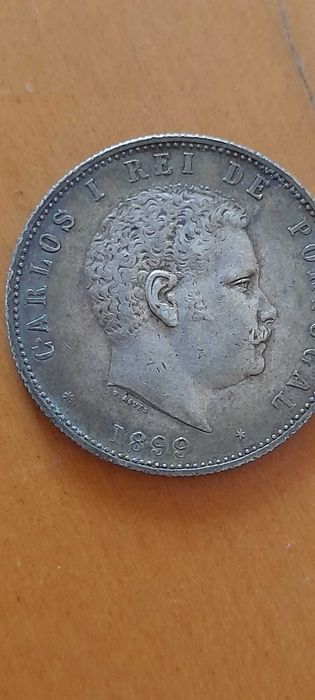 Moeda 1000 reis 1899 Prata D Carlos I