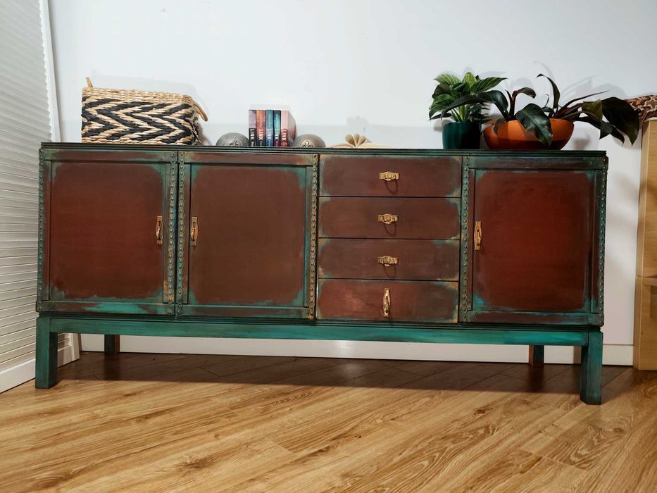 Komoda Drewniana Sideboard po Metamorfozie