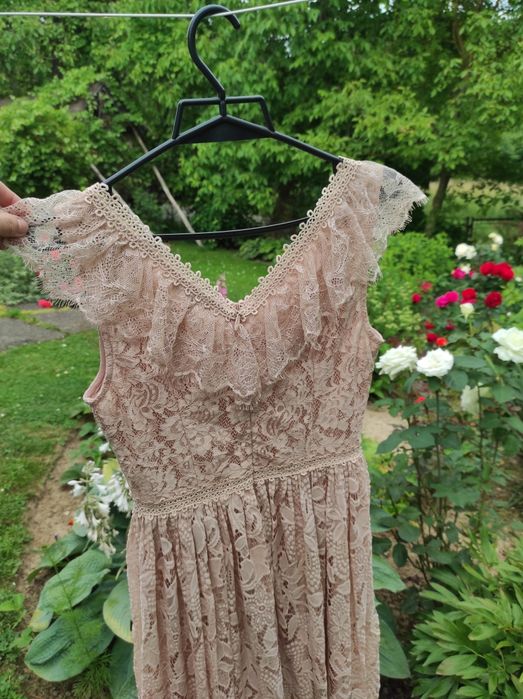 Piękna sukienka brudny róż