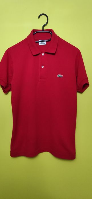 Koszulka t-shirt oversize Polo  firmy Lacoste classic fit  czerwona 2