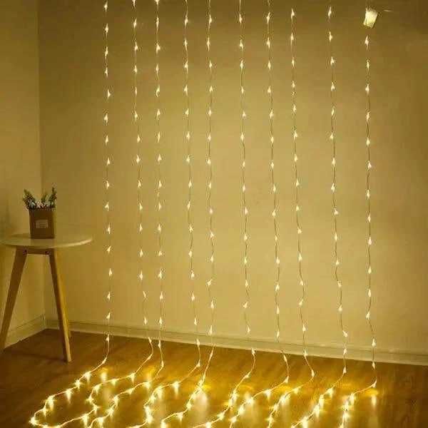 Гирлянда штора 3 на 2 метра Теплый цвет