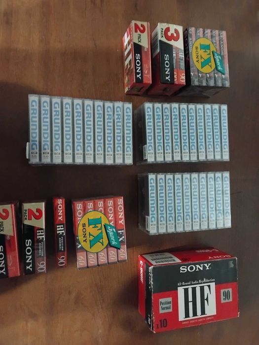 Kasety magnetofonowe. Zestaw 60 sztuk NOS oryginalne zafoliowane. Sony Grundig
