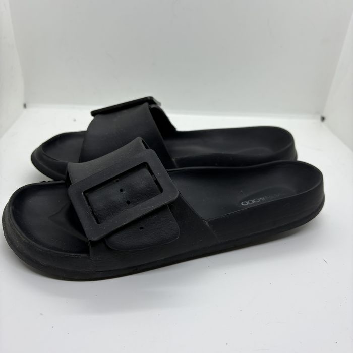 Even&Odd Czarne Klapki Z Dużą Klamrą Casual Damskie Rozmiar 37