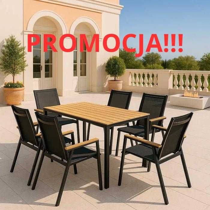 Zestaw Mebli Stalowych Ogrodowych Jadalniany Komplet Tarasowy 6 Os.